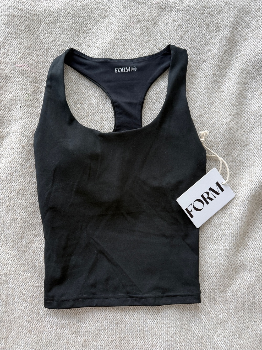NWT FORM Black Racer Tank Top XS
